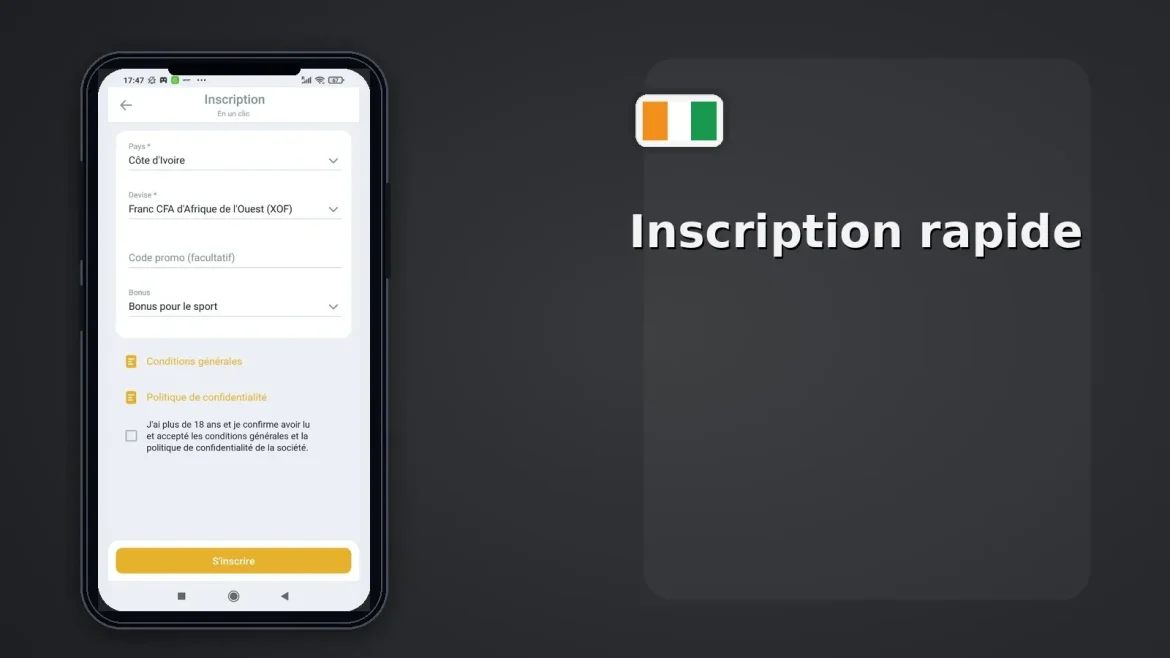 Inscription rapide Melbet CI — 4 méthodes disponibles