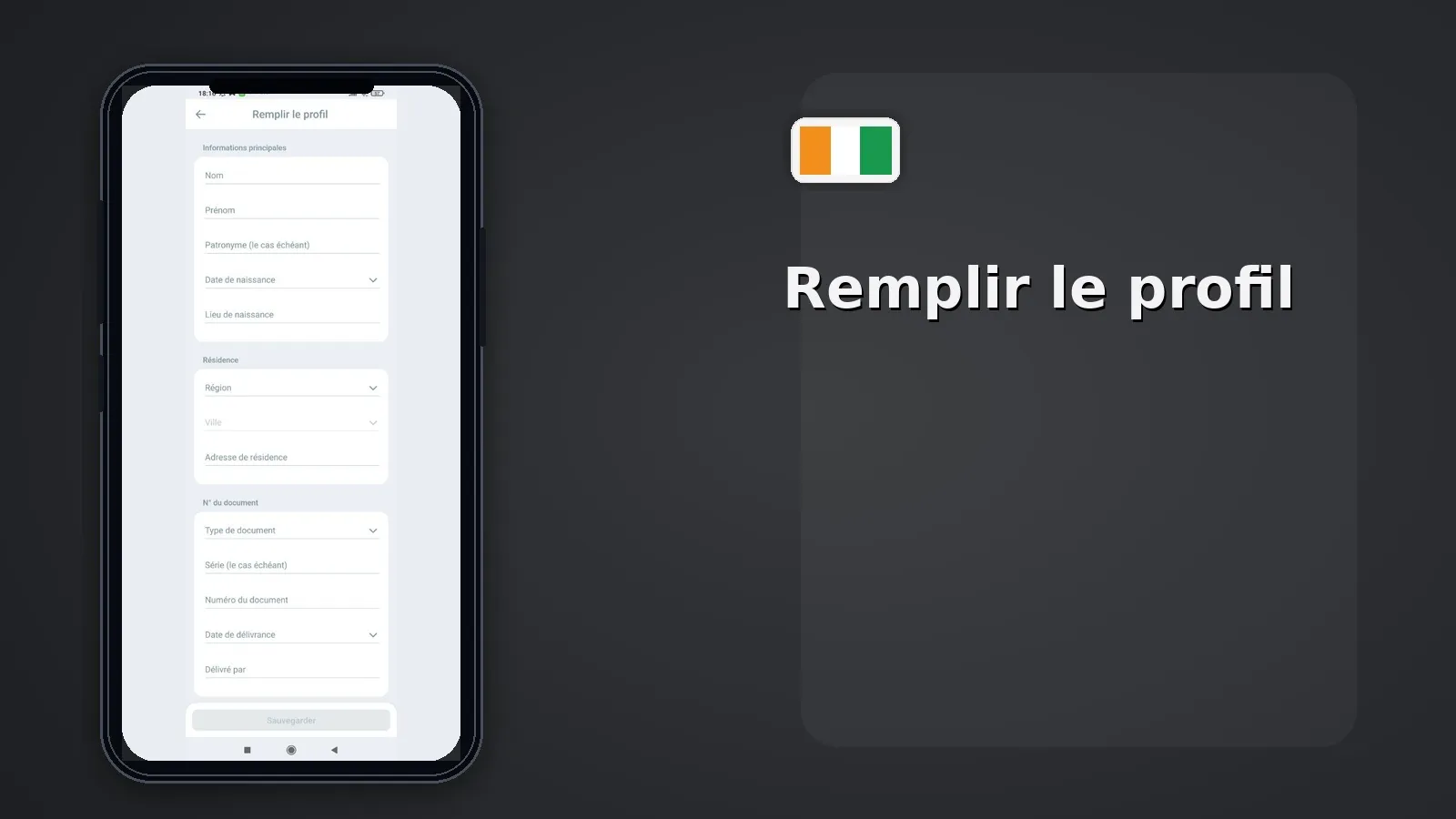 Remplir le profil Melbet CI — KYC formulaire