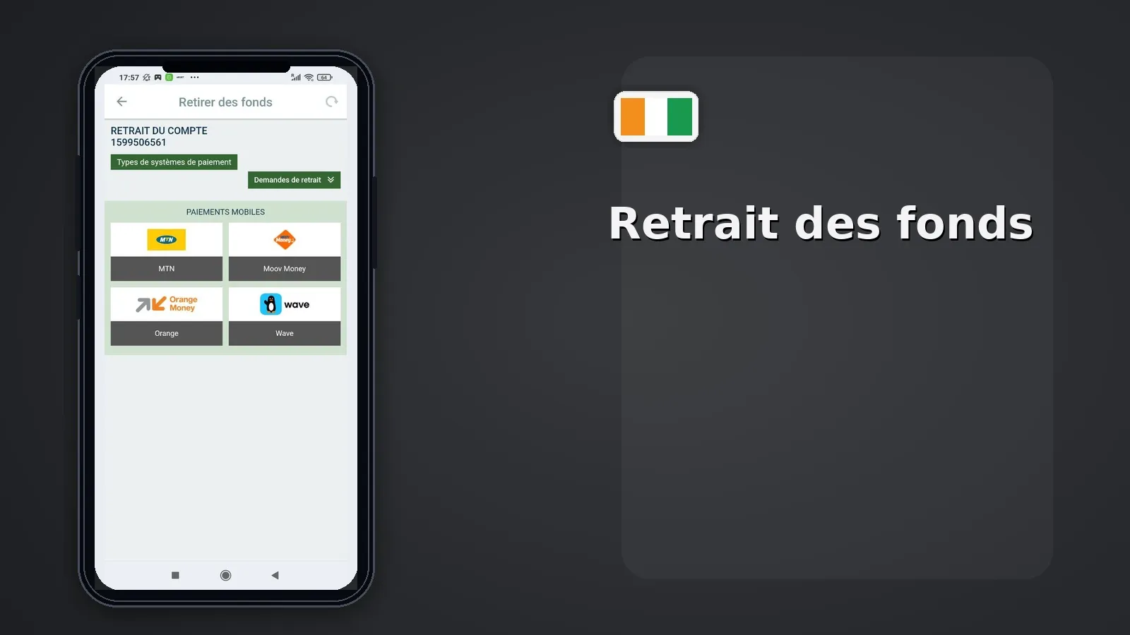 Retrait des fonds Melbet CI — tableau délais