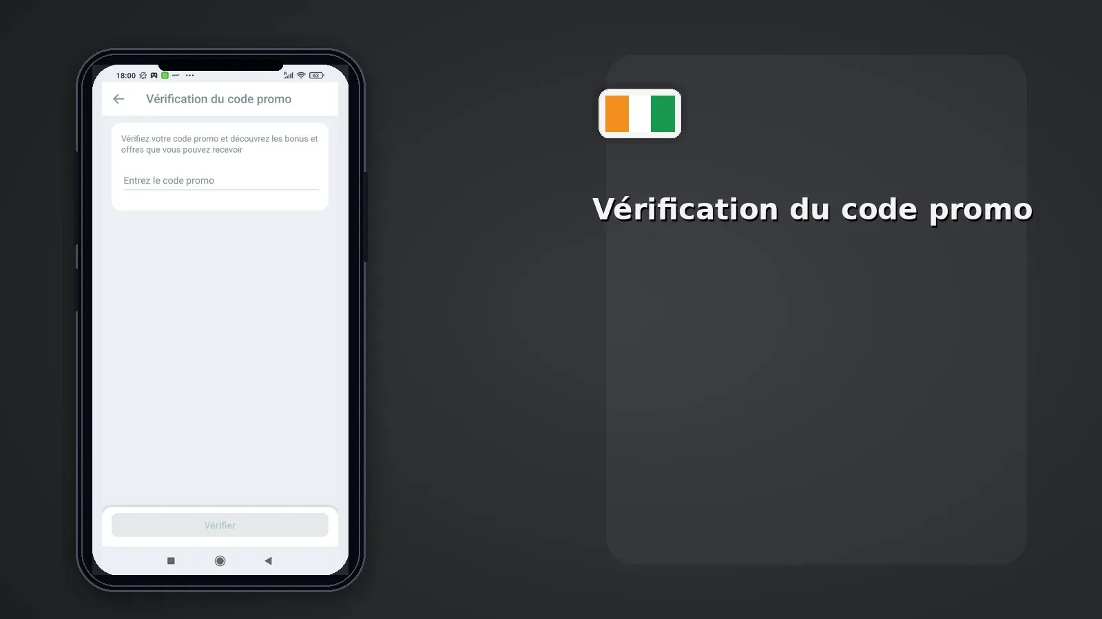 Vérification code promo Melbet CI — statut valide